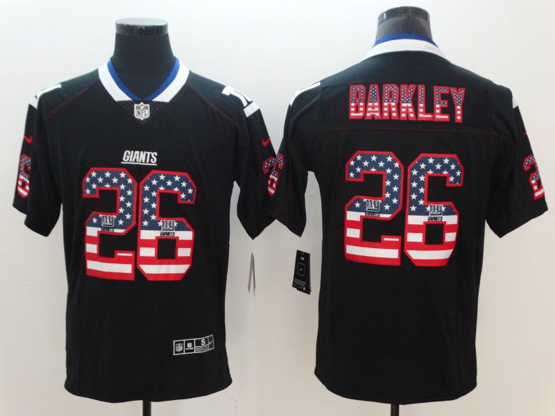 Men New York Giants #26 Barkley Nike USA Flag Fashion Black Color Rush Limited NFL Jerseys->philadelphia eagles->NFL Jersey